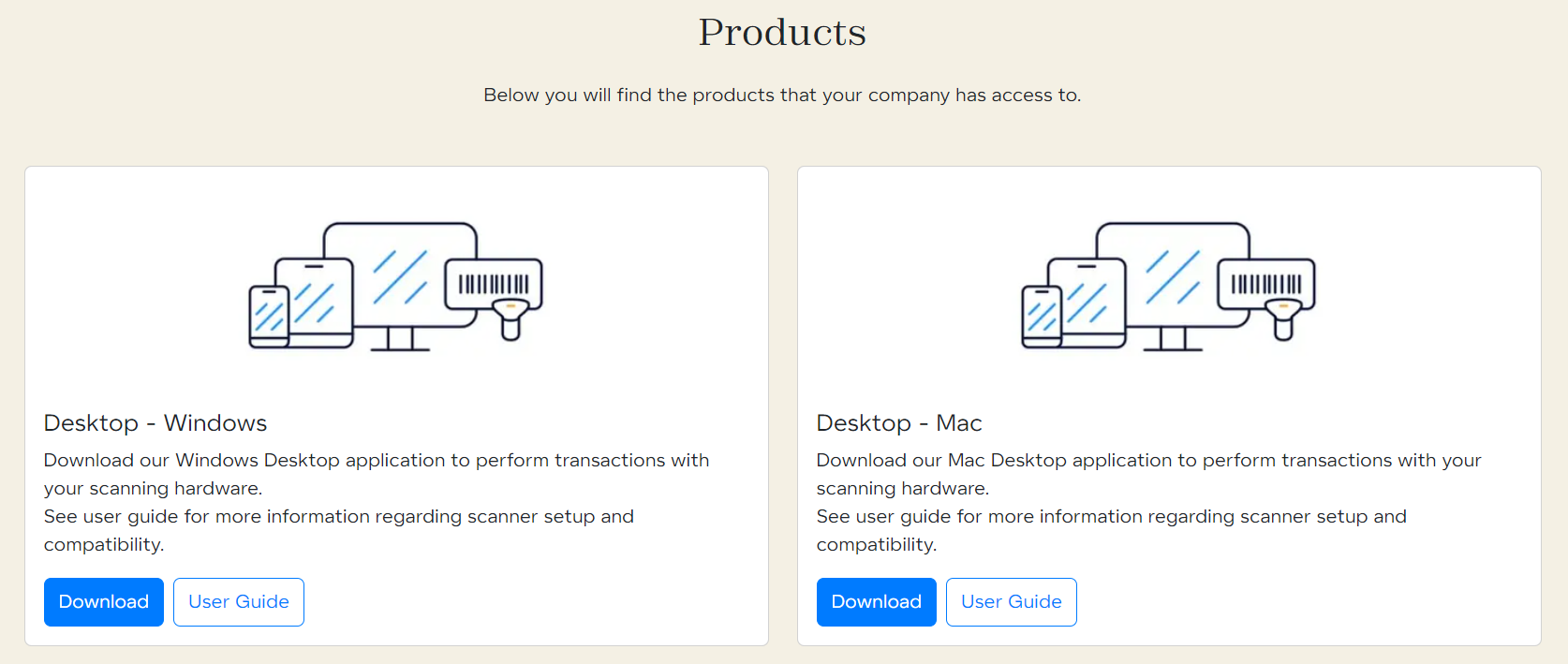 Products download page Products download page